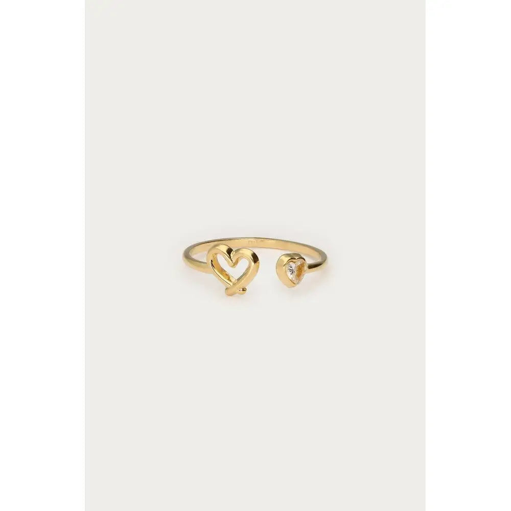 MJ Ring offenes Herz und Strasssteine - Ring