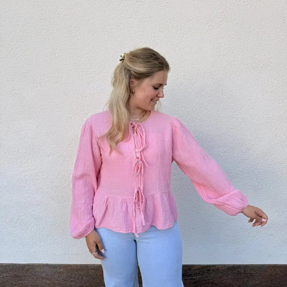 AF Bluse Musselin Schleifen Bluse