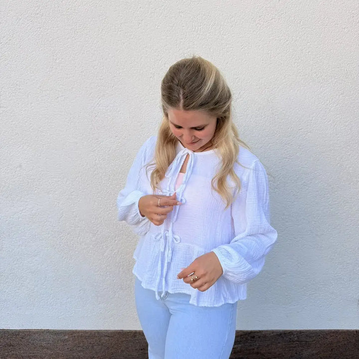 AF Bluse Musselin Schleifen Bluse