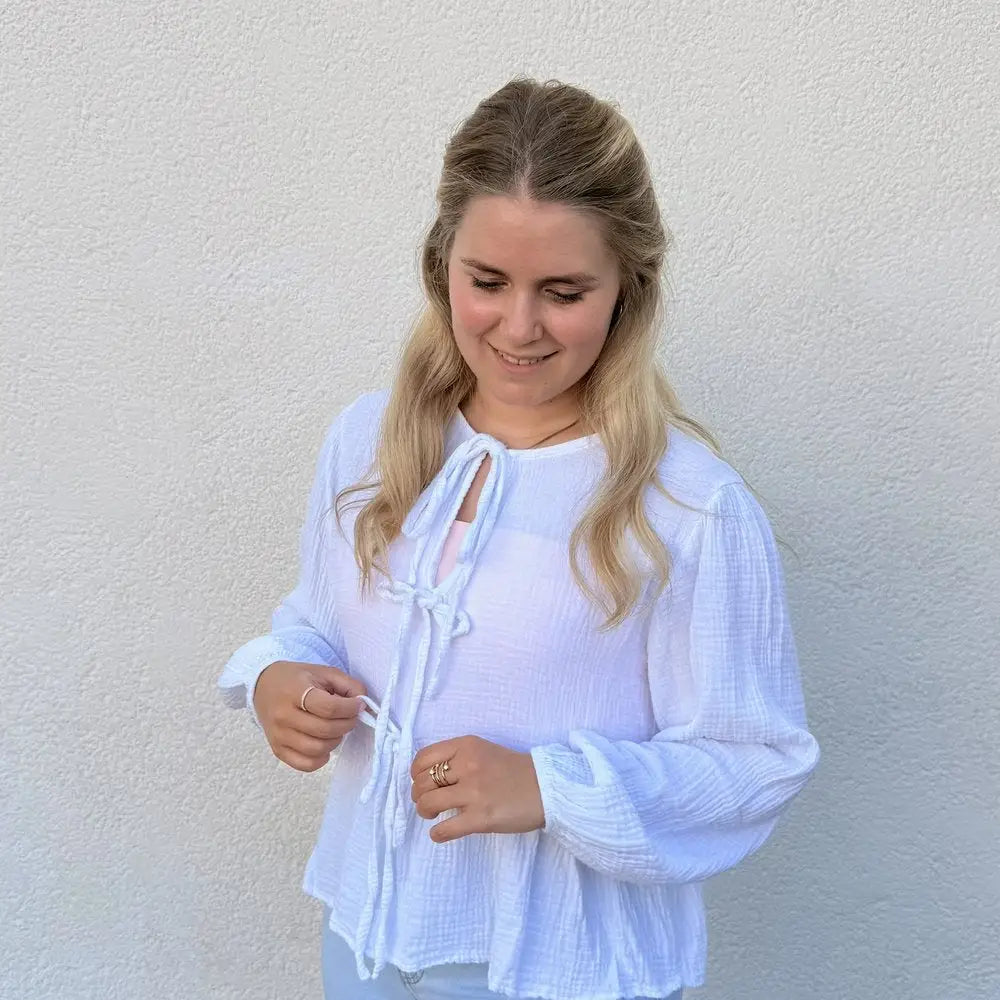 AF Bluse Musselin Schleifen Bluse