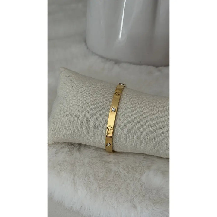 Armreif Kleeblatt Strassstein Armband