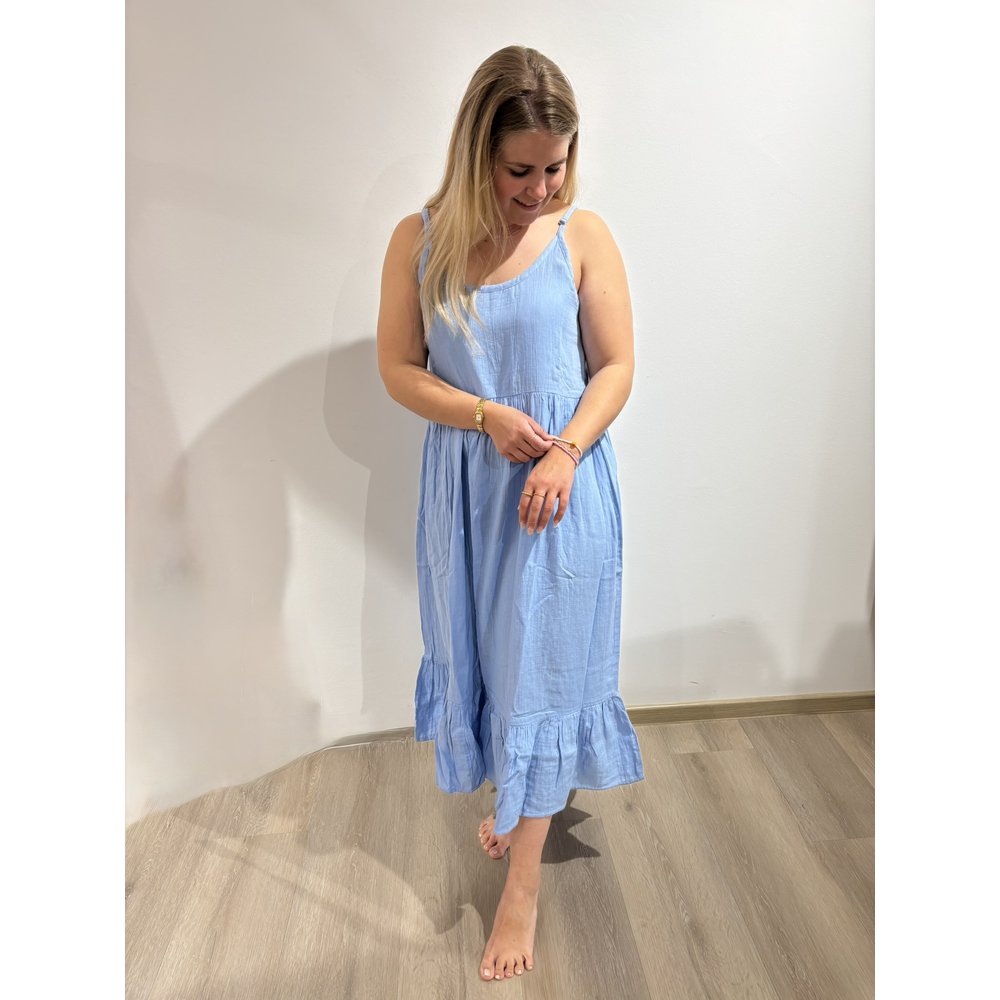 IAFOXA Kleid Midi hellblau