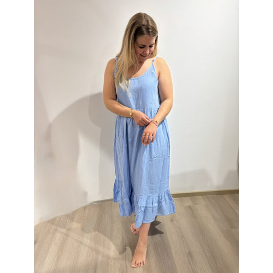 IAFOXA Kleid Midi hellblau
