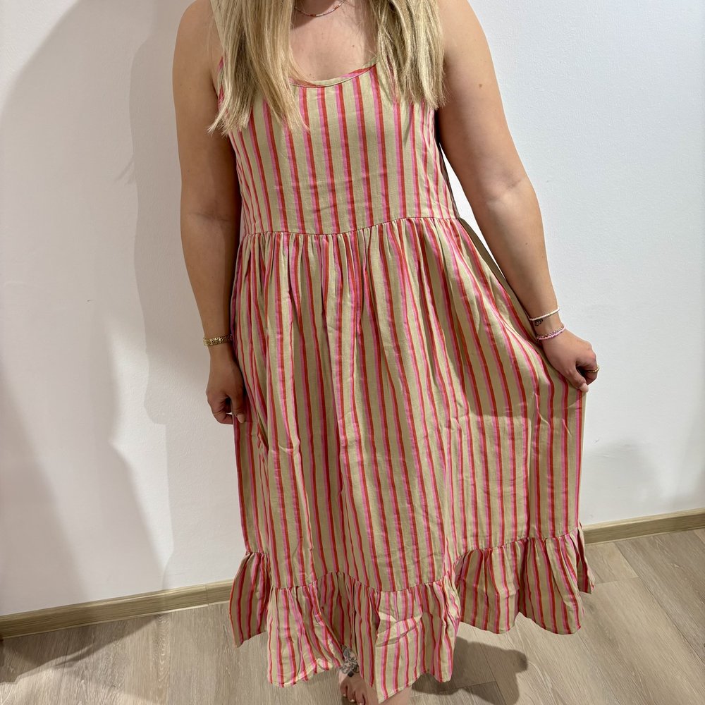 IAFOXA Kleid Midi gestreift