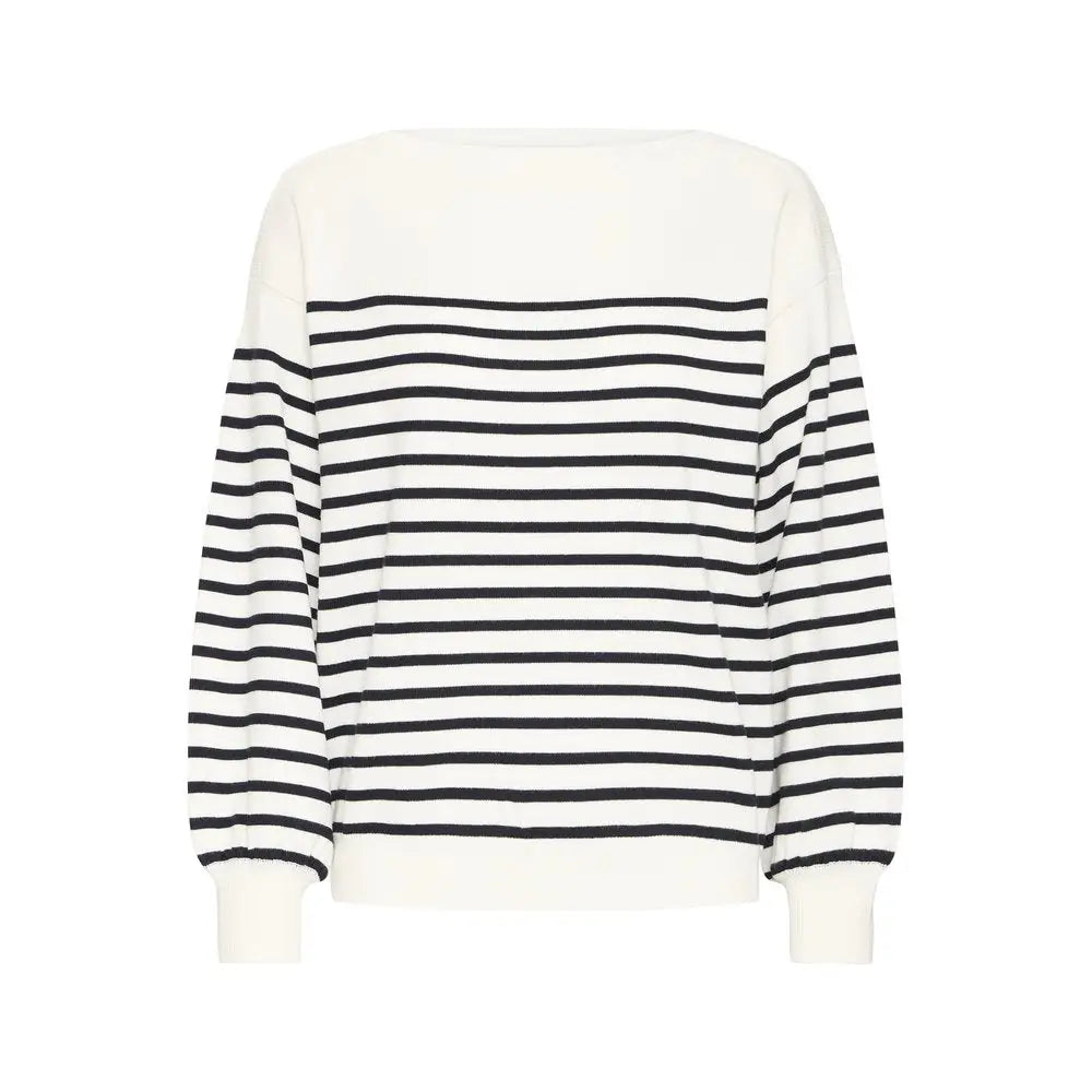 IHLULS BOAT NECK Pullover Feinstrick - Größe: XS / schwarz/weiss - Pullover