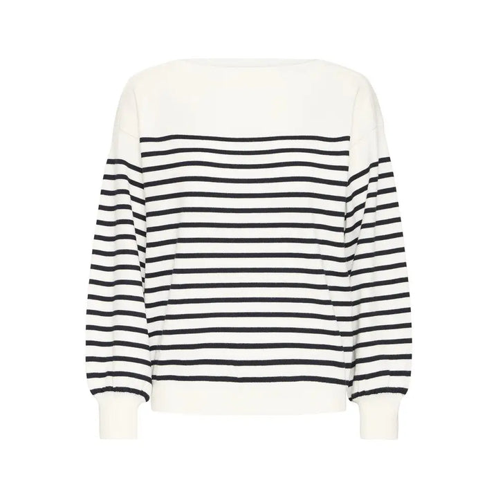 IHLULS BOAT NECK Pullover Feinstrick - Größe: XS / schwarz/weiss - Pullover