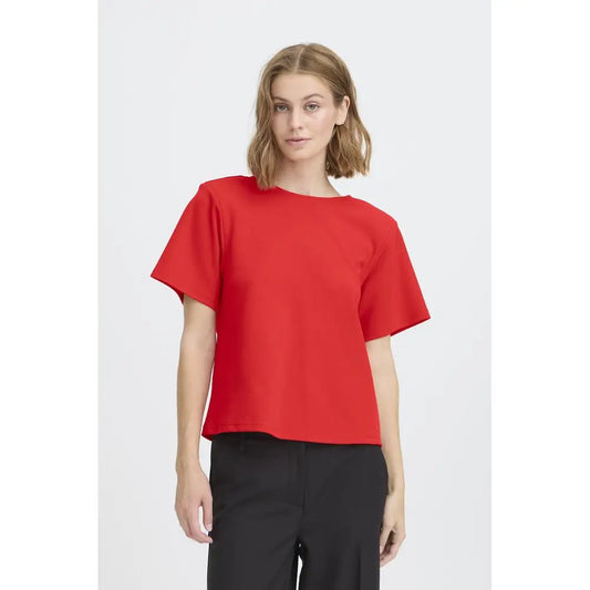 IHMATINE Shirt Schleife - Größe: XS / rot - T-Shirt