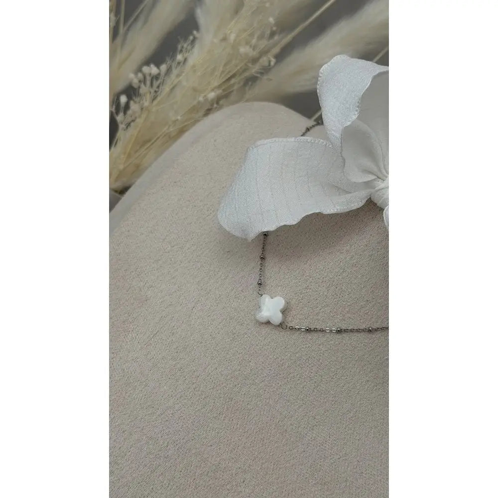 Kette Kleeblatt weiß Kette
