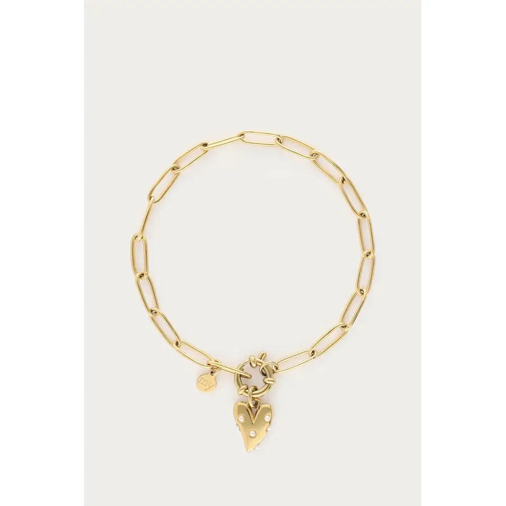 MJ Armband mit Herzanhänger/Perlen - Estiique Boutique