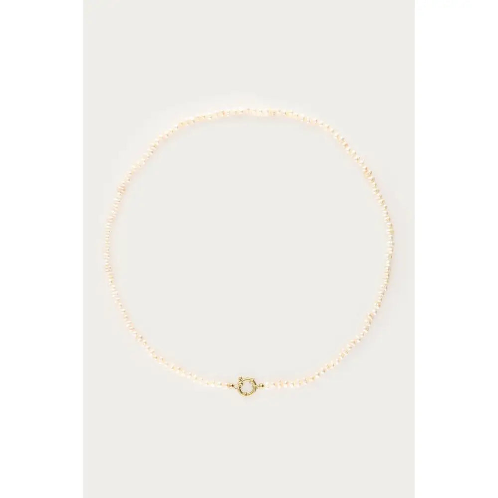 MJ Kette mit Verschluss und Süßwasserperlen - Farbe: gold - Kette