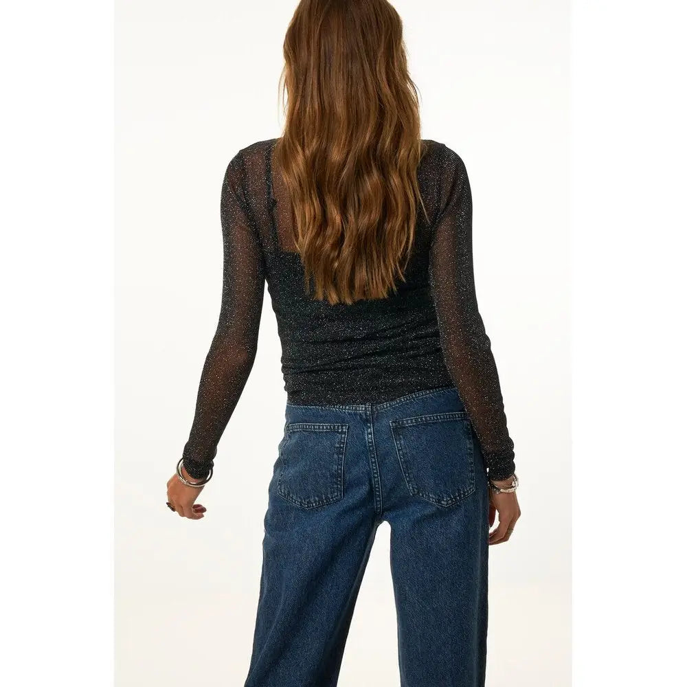 MJ Netzoberteil Glitzer - Langarmshirt