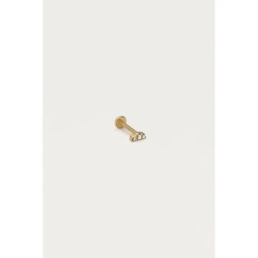 MJ Ohrpiercing drei Steine - Farbe: gold - Ohrring