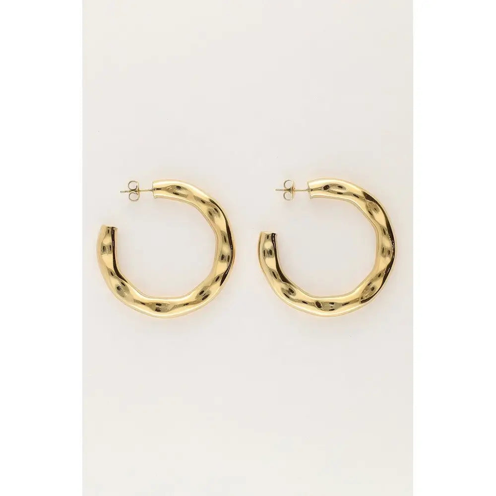 MJ Ohrring Creole gehämmert - Farbe: gold - Ohrring