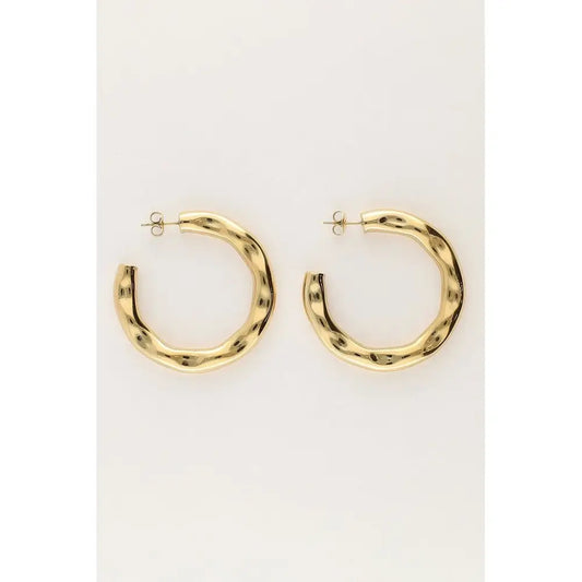 MJ Ohrring Creole gehämmert - Farbe: gold - Ohrring