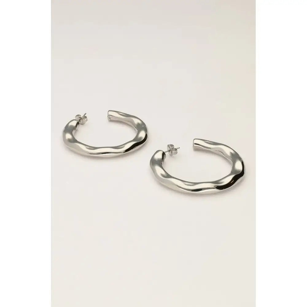 MJ Ohrring Creole gehämmert - Farbe: silber - Ohrring