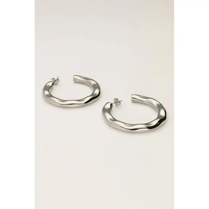 MJ Ohrring Creole gehämmert - Farbe: silber - Ohrring