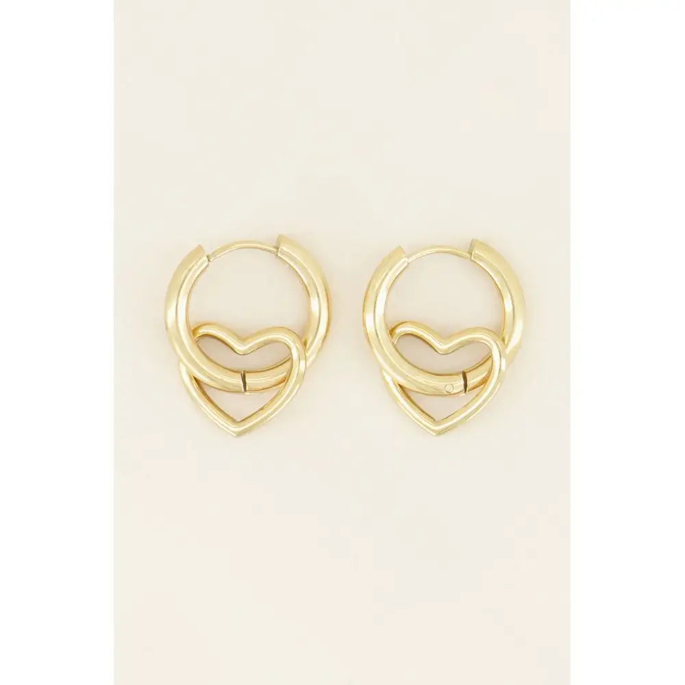 MJ Ohrring mit offenem Herz - Farbe: gold - Ohrring