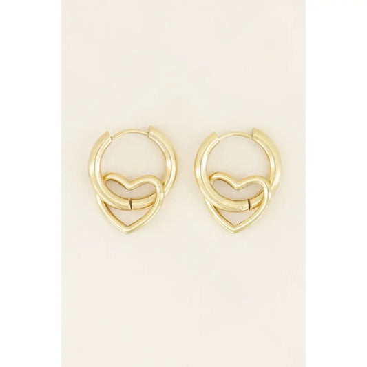 MJ Ohrring mit offenem Herz - Farbe: gold - Ohrring