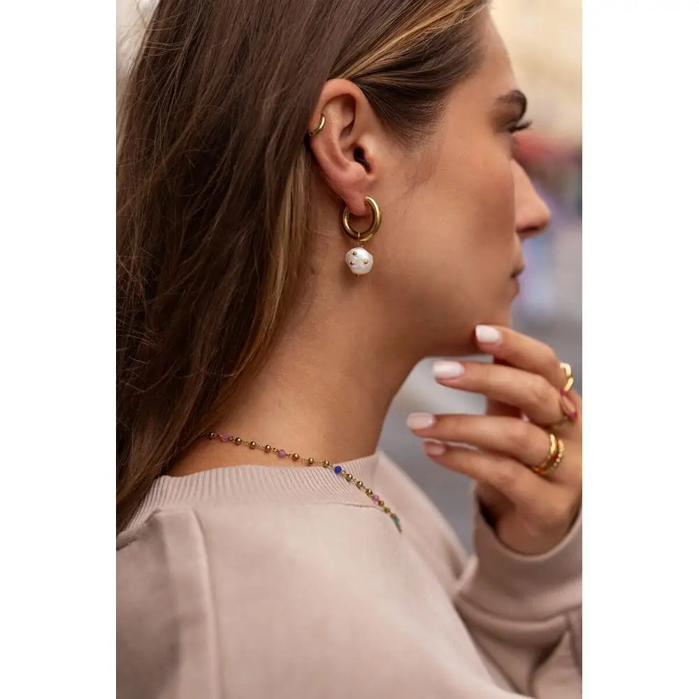 MJ Ohrring Perlenanhänger - Estiique Boutique