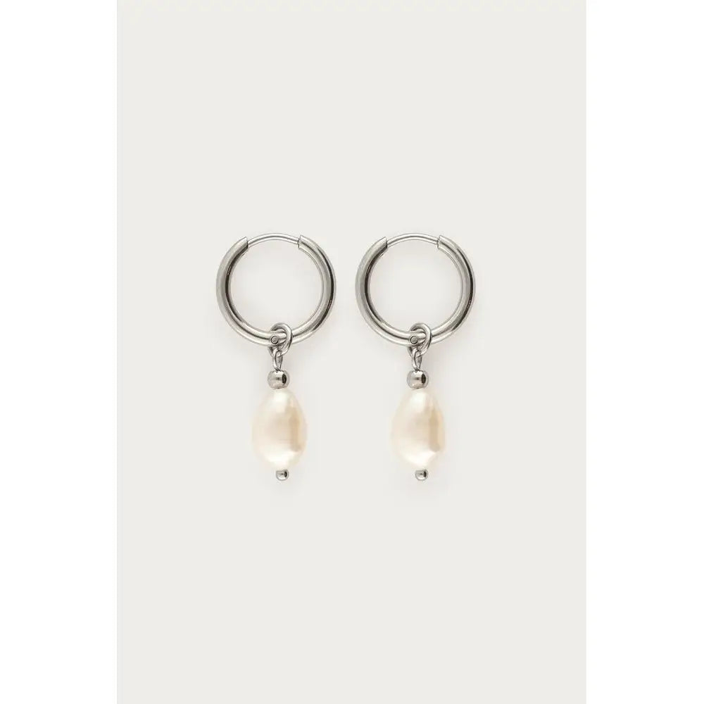 MJ Ohrring Perlenanhänger klein - Farbe: silber - Ohrring