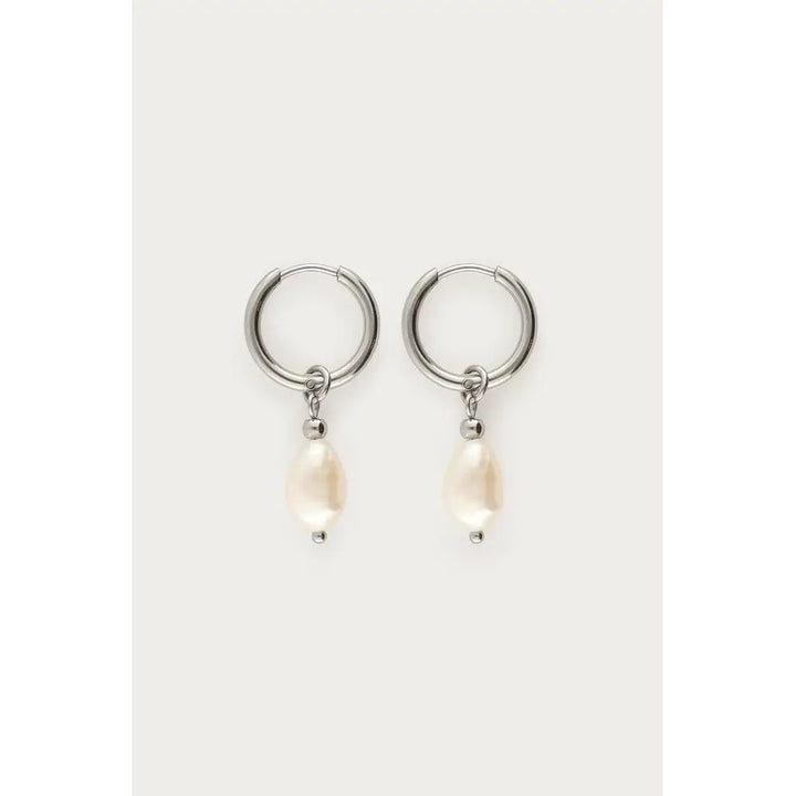 MJ Ohrring Perlenanhänger klein - Farbe: silber - Ohrring