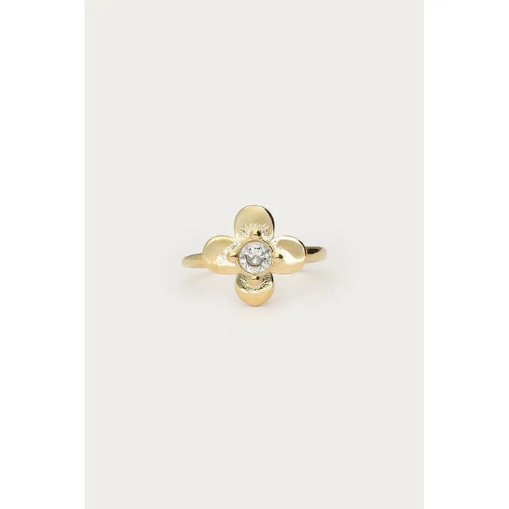 MJ Ring Botanical Blume Strassstein Ring