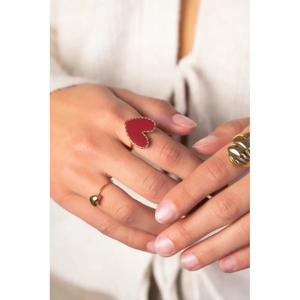 MJ Ring burgunder Herz - Estiique Boutique