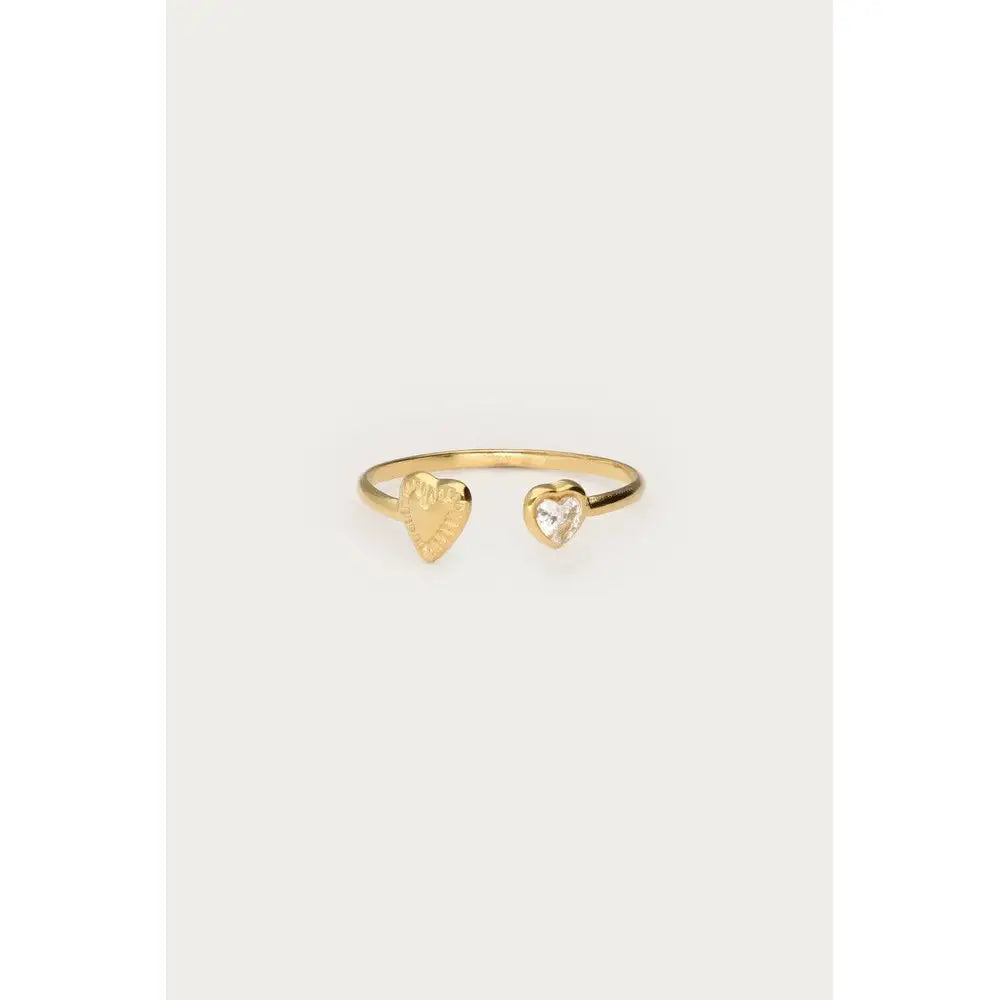 MJ Ring Herz und Strassstein - Ring