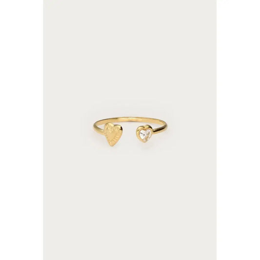 MJ Ring Herz und Strassstein - Ring