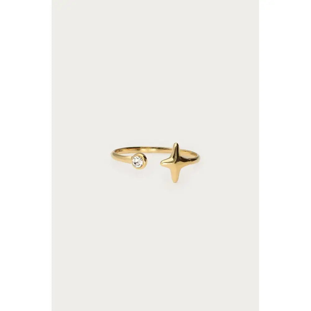 MJ Ring Polarstern und Strassstein - Ring