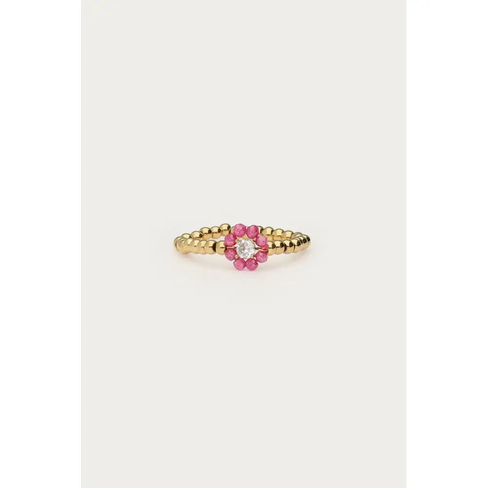 MJ Ring Stretch Perlenblume Ring