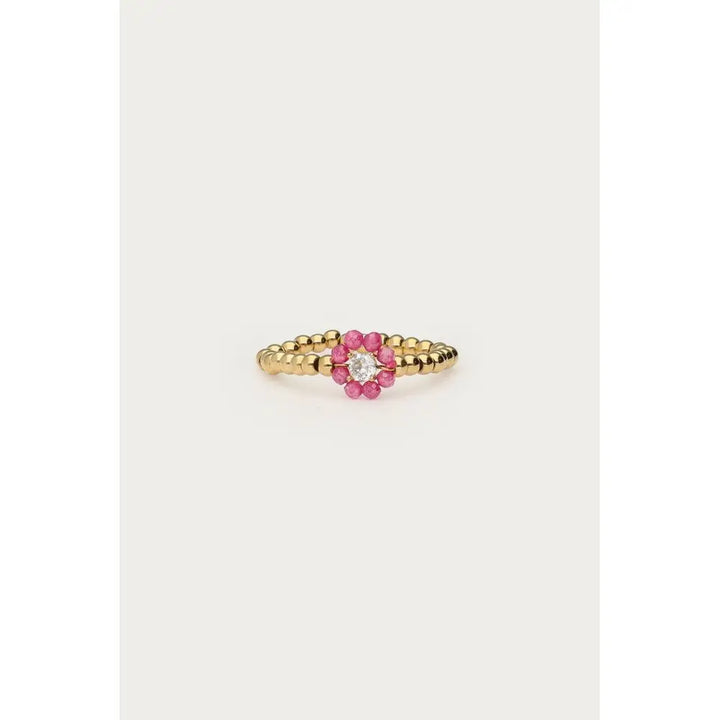 MJ Ring Stretch Perlenblume Ring
