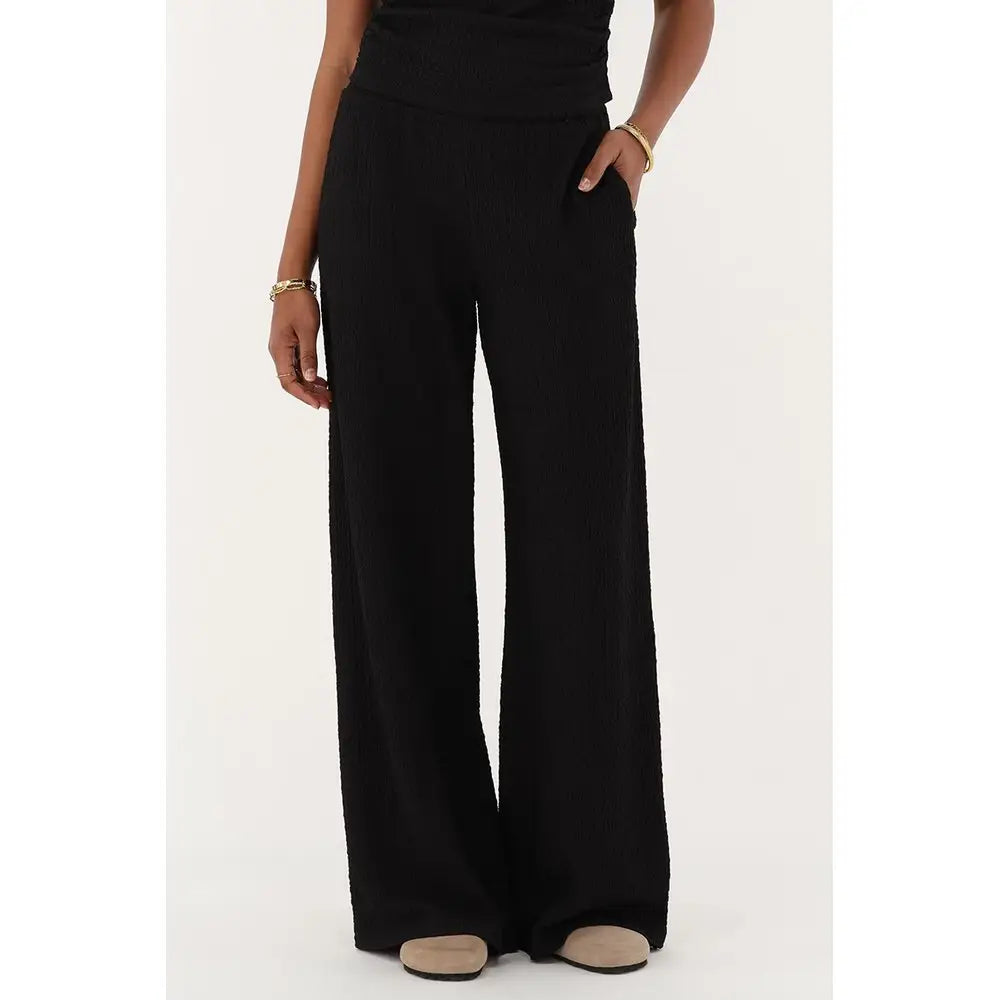 MJ schwarze Stoffhose WideLeg - Estiique Boutique
