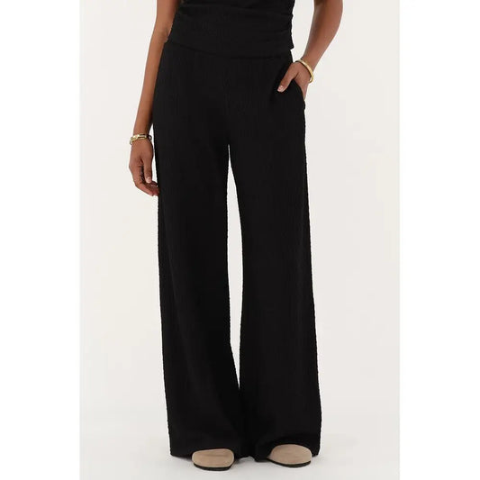 MJ schwarze Stoffhose WideLeg - Estiique Boutique