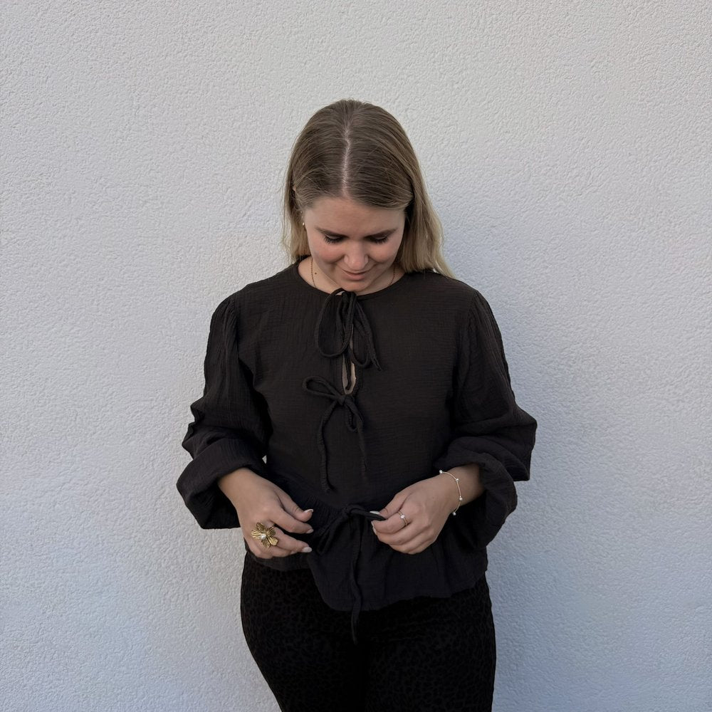 AF Bluse Musselin Schleifen