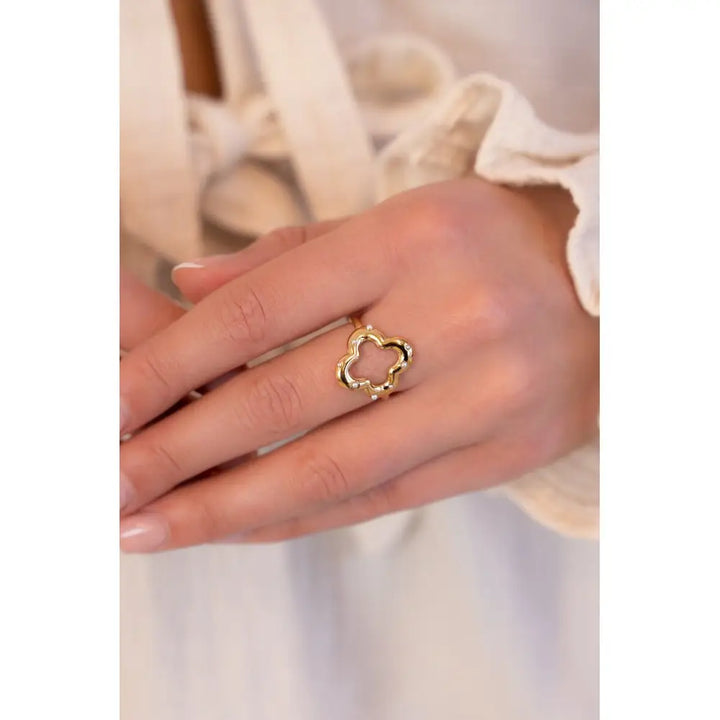 MJ Ring Kleeblatt/Perlen - Estiique Boutique