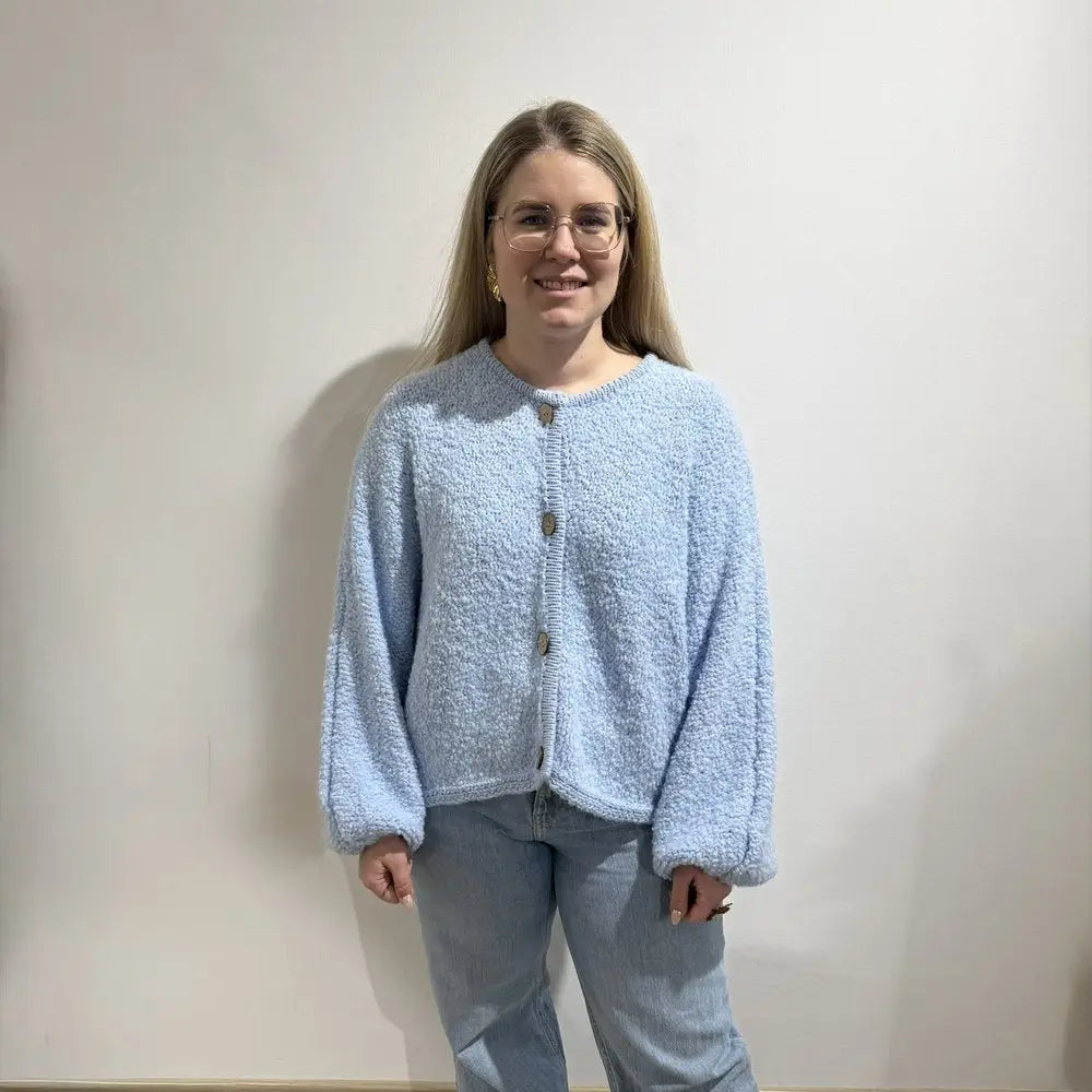 PM Strickjacke Teddyoptik - Farbe: blau - Strickjacke