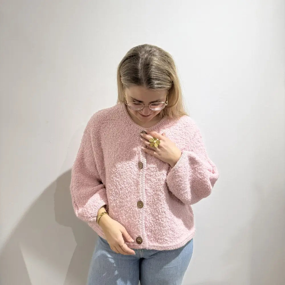 PM Strickjacke Teddyoptik - Farbe: rosa - Strickjacke