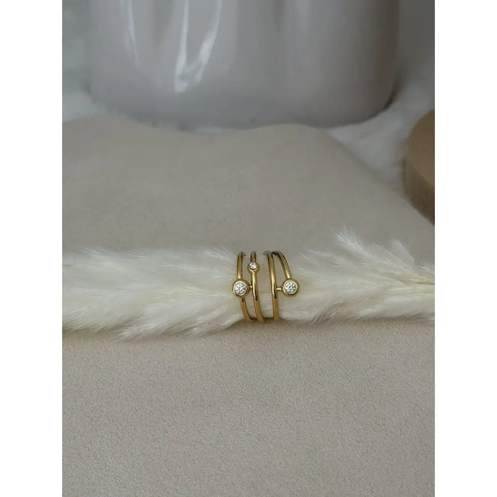 Ring mehrere Ringe Strasssteine Ring