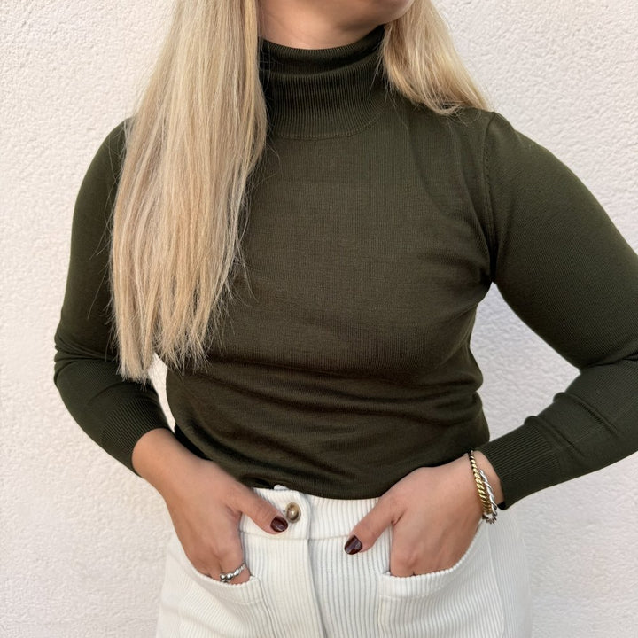 IHLULS Rollkragenpullover Feinstrick