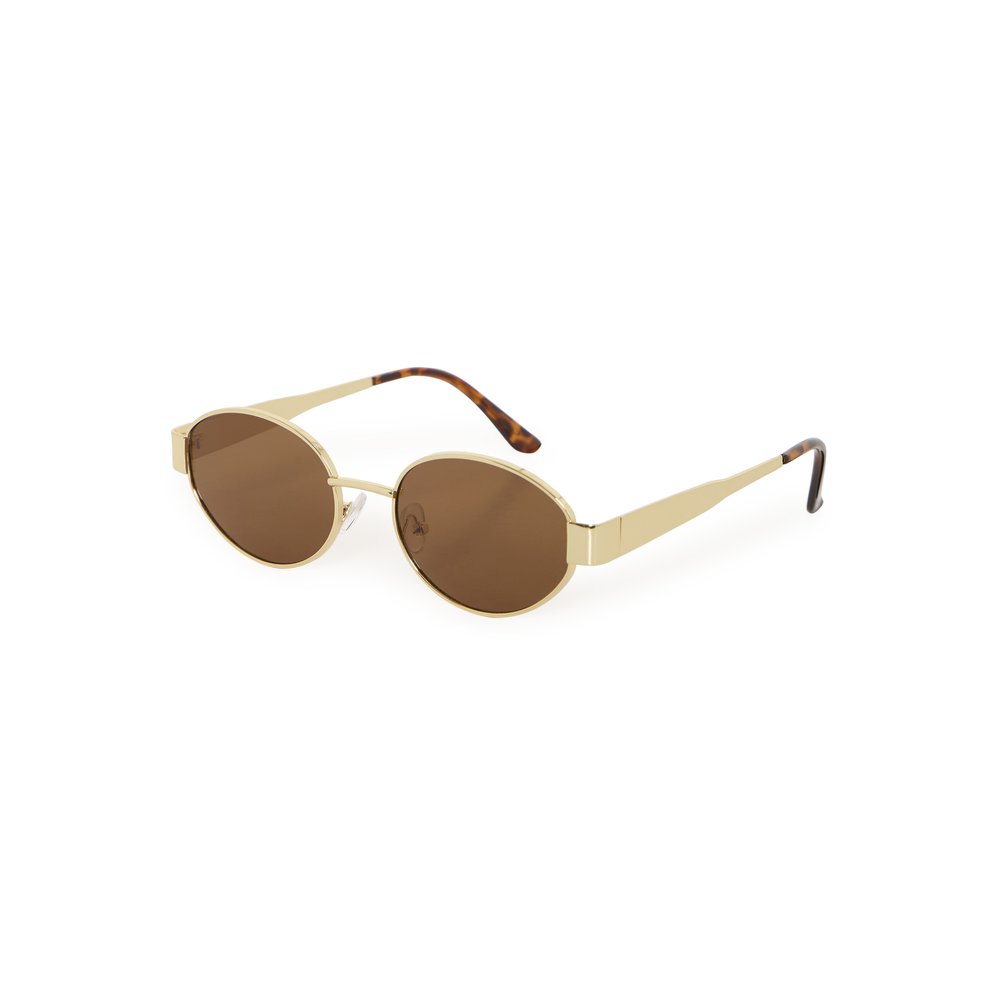 Sonnenbrille Oval Metall Gold