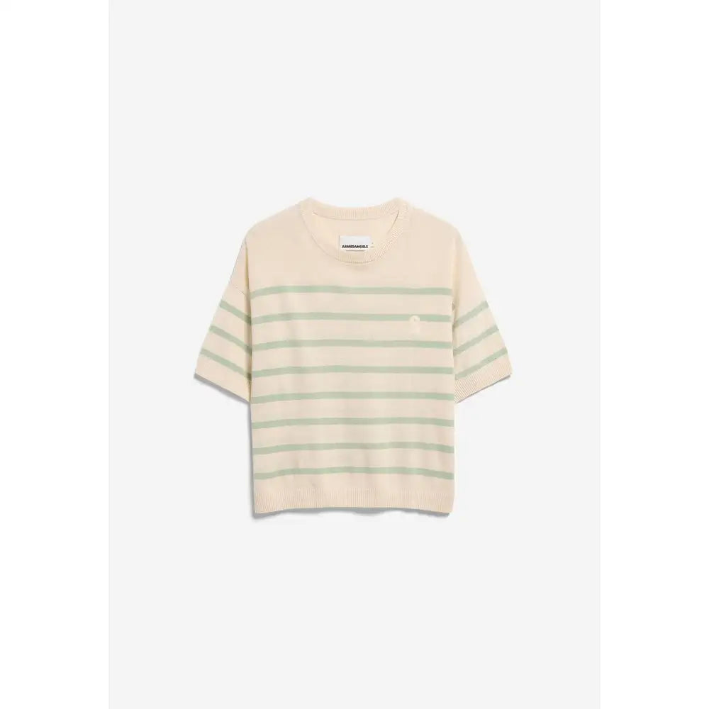 STRIPED LINEN BLEND SWEATER Leinenoberteil gestreift Oberteil