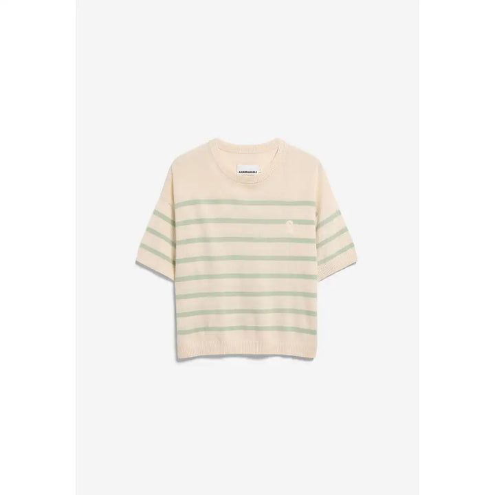 STRIPED LINEN BLEND SWEATER Leinenoberteil gestreift Oberteil