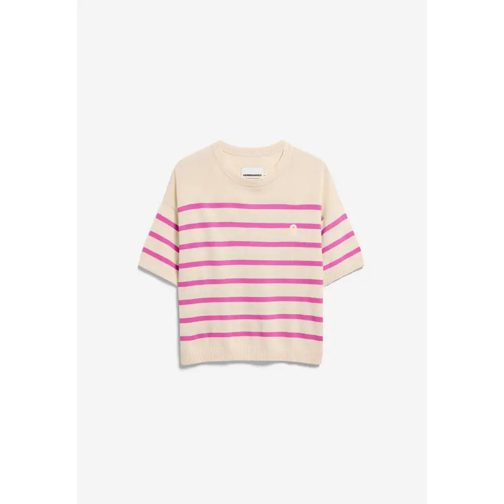 STRIPED LINEN BLEND SWEATER Leinenoberteil gestreift Oberteil