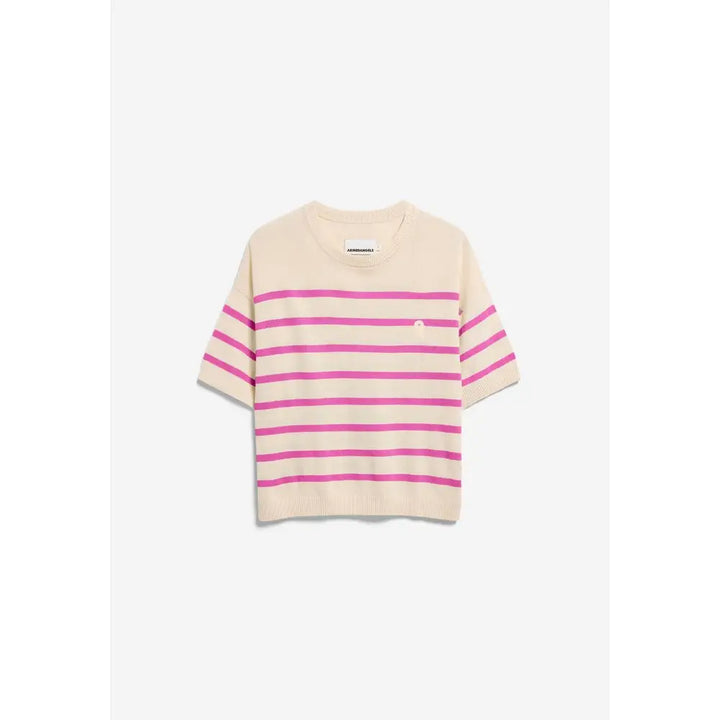 STRIPED LINEN BLEND SWEATER Leinenoberteil gestreift Oberteil