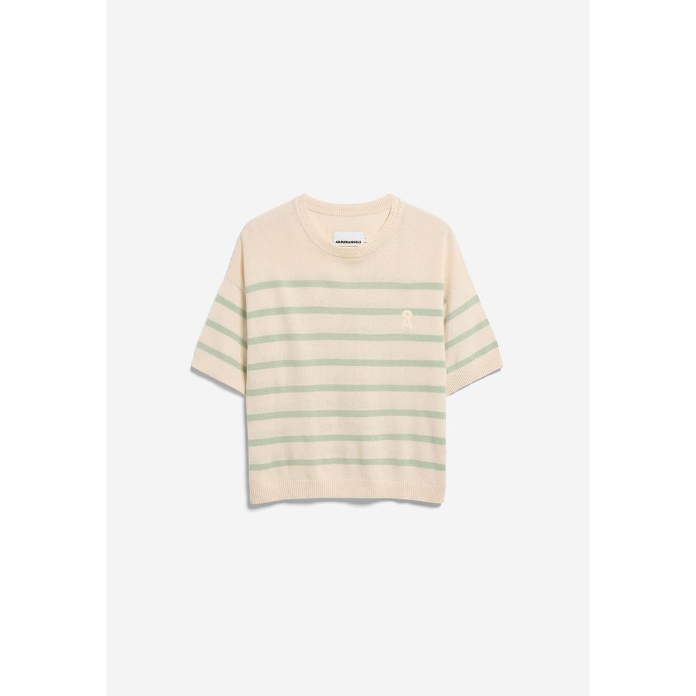 STRIPED LINEN BLEND SWEATER Leinenoberteil gestreift