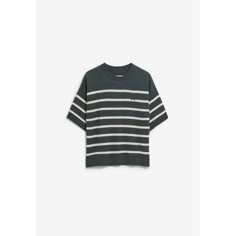 STRIPED LINEN BLEND SWEATER Leinenoberteil gestreift